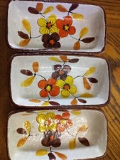 Rosenthol Netter Pottery Rectangular Bowls Set Of 3 