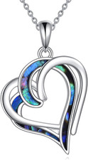 Sterling Silver Heart Pendant Necklace Heart Jewelry Gift for Women Girls
