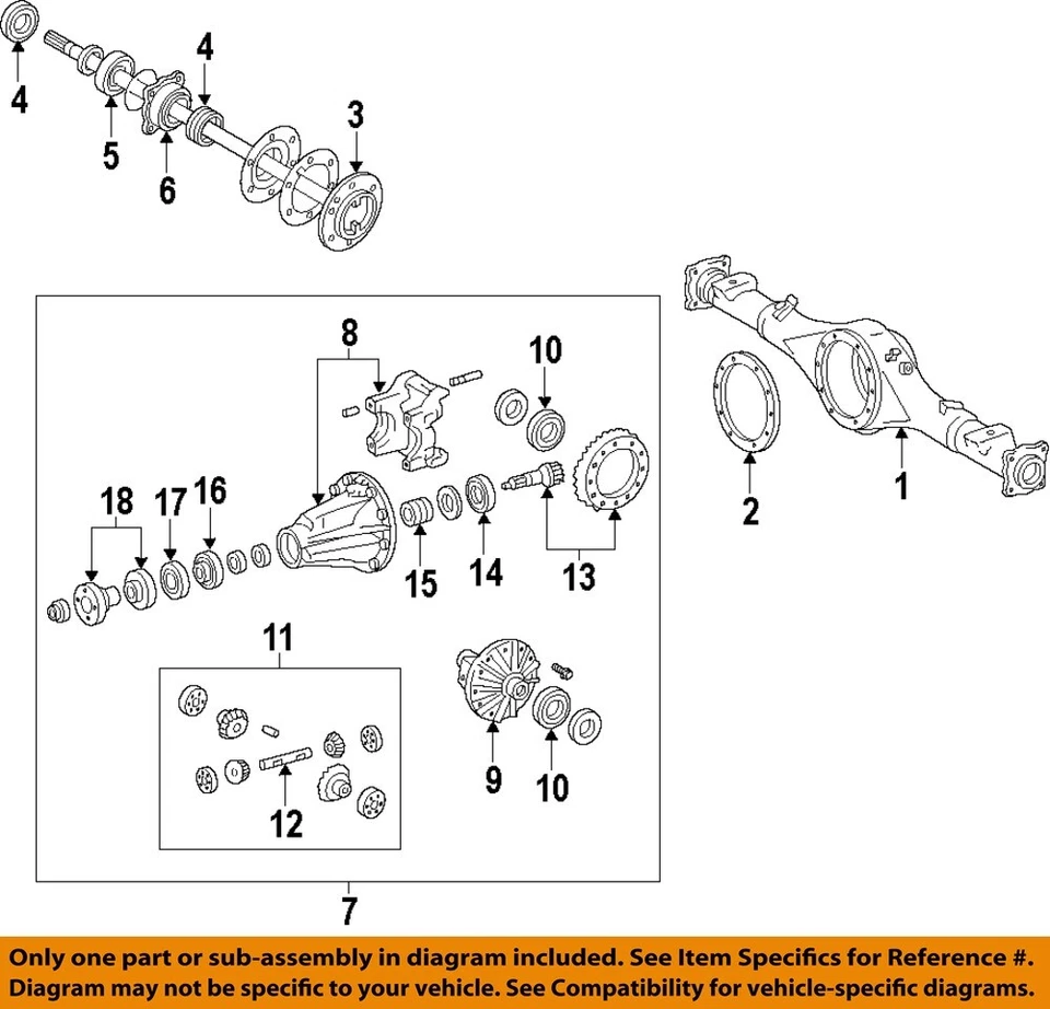 Used Rear Axle Assembly Rear fits: 2012 Toyota Tundra 10-1/2`` ring gear 4.10 ra — 第 3/4 张图片