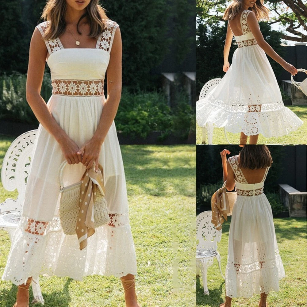 Fancy white maxi clearance dress