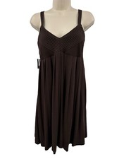 New Directions Dress Small 4 Brown Jersey Mini Babydoll Fit & Flare Casual NEW