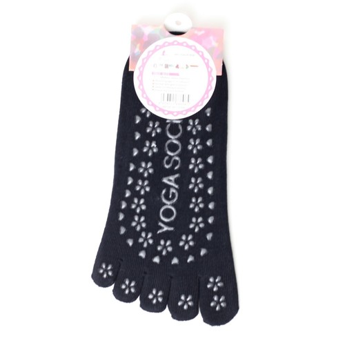 2 Pairs Women Yoga Socks Cotton Toes With Grips Non Slip Elegant - Picture 7 of 20