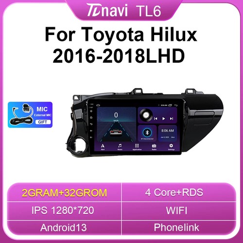 For Toyota Hilux Android Stereo CarPlay Car Radio Screen GPS Multimedia Player - Picture 25 of 40