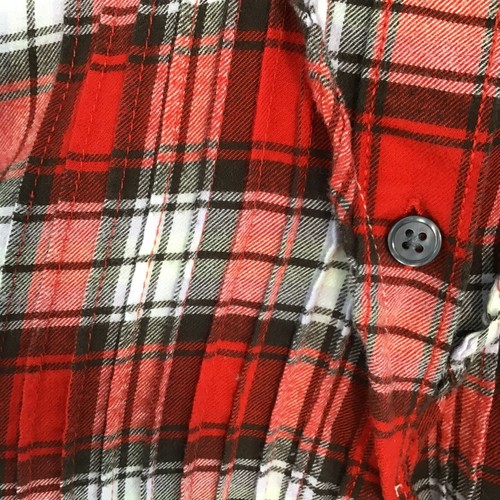 Camicia di flanella Lands' End tunica donna 20W rossa a quadri spilla tuck polsino arrotolato - Foto 9 di 17