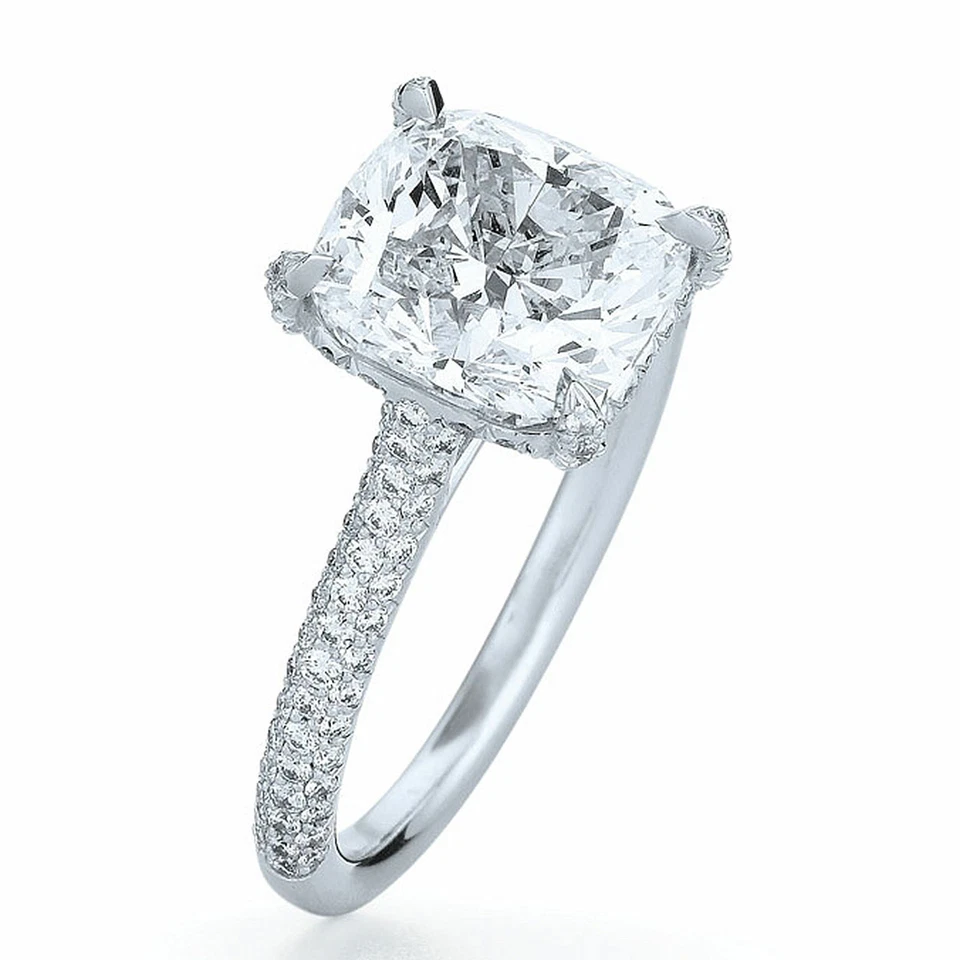 Обручальное кольцо из белого золота 14 карат с сертифицированным ГИА бриллиантом 2,00 карата - Изображение 3 из 3