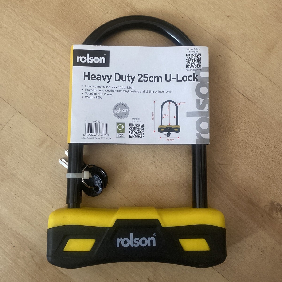 Rolson Heavy Duty 25cm U-Lock Keys