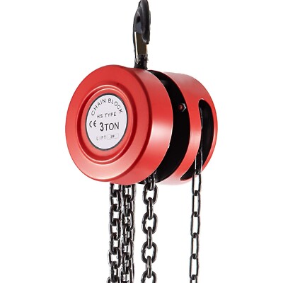Hand Chain Hoist, 6600 lbs /3 Ton Capacity Chain Block, 10ft/3m Lift Manual Hand