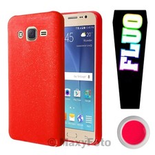 CUSTODIA BACK CASE FLUO COVER GLITTER SAMSUNG GALAXY TREND PLUS S7580 ROSSA