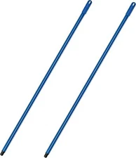 Superio Heavy Duty Metal Handle, for Mop, Brush, Broom etc., Blue, 54", 2 Pack