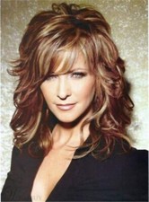 New Woman Long 14 Inches Layered Wavy Mixed Red Synthetic Hair Capless Wigs