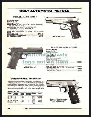 1997 COLT Double Eagle MKII M1991A1 Combat Commander MKIV Series 80 Pistol AD