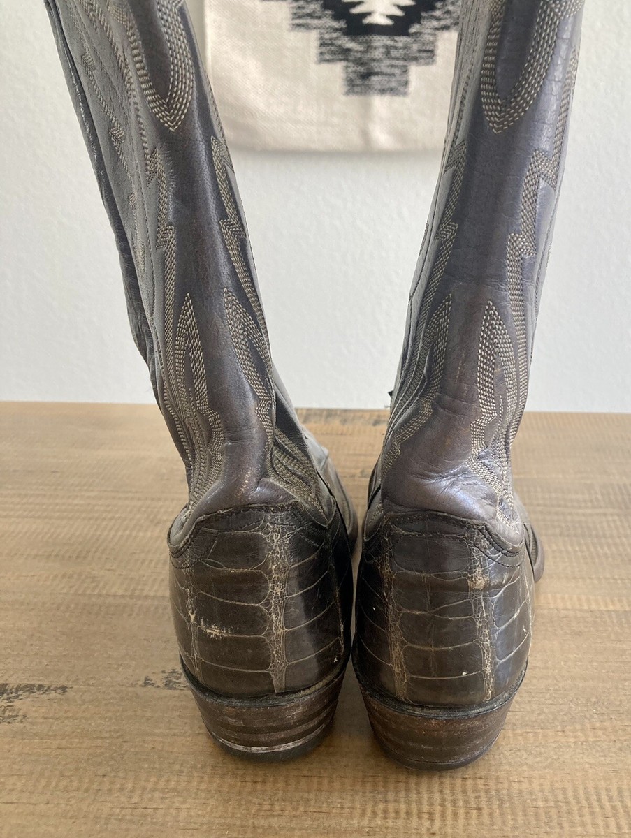 Vintage Justin's Alligator Skin Gray Western Boots - Cowboy Boots