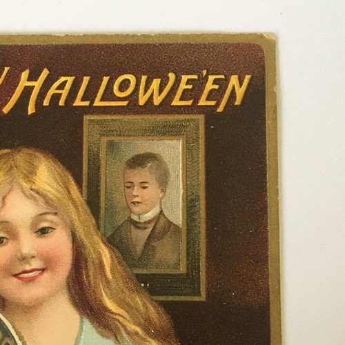 Antique Happy Halloween Postcard Ellen Clapsaddle Pumpkin Girl Garre Unused #100 - Picture 6 of 8