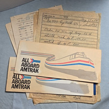Amtrak Memorabilia Tickets Track Orders Clearance Forms Trip Notes 1984 Vintage