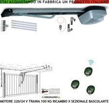 PORTA SEZIONALE BASCULANTE MOTORE 220/24 V TRAINA 100 KG 3 RADIOC BINARIO 3 METR