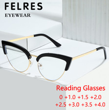 New Fashion Cat Eye Reading Glasses Women Blue Light Blocking Presbyopic Readers