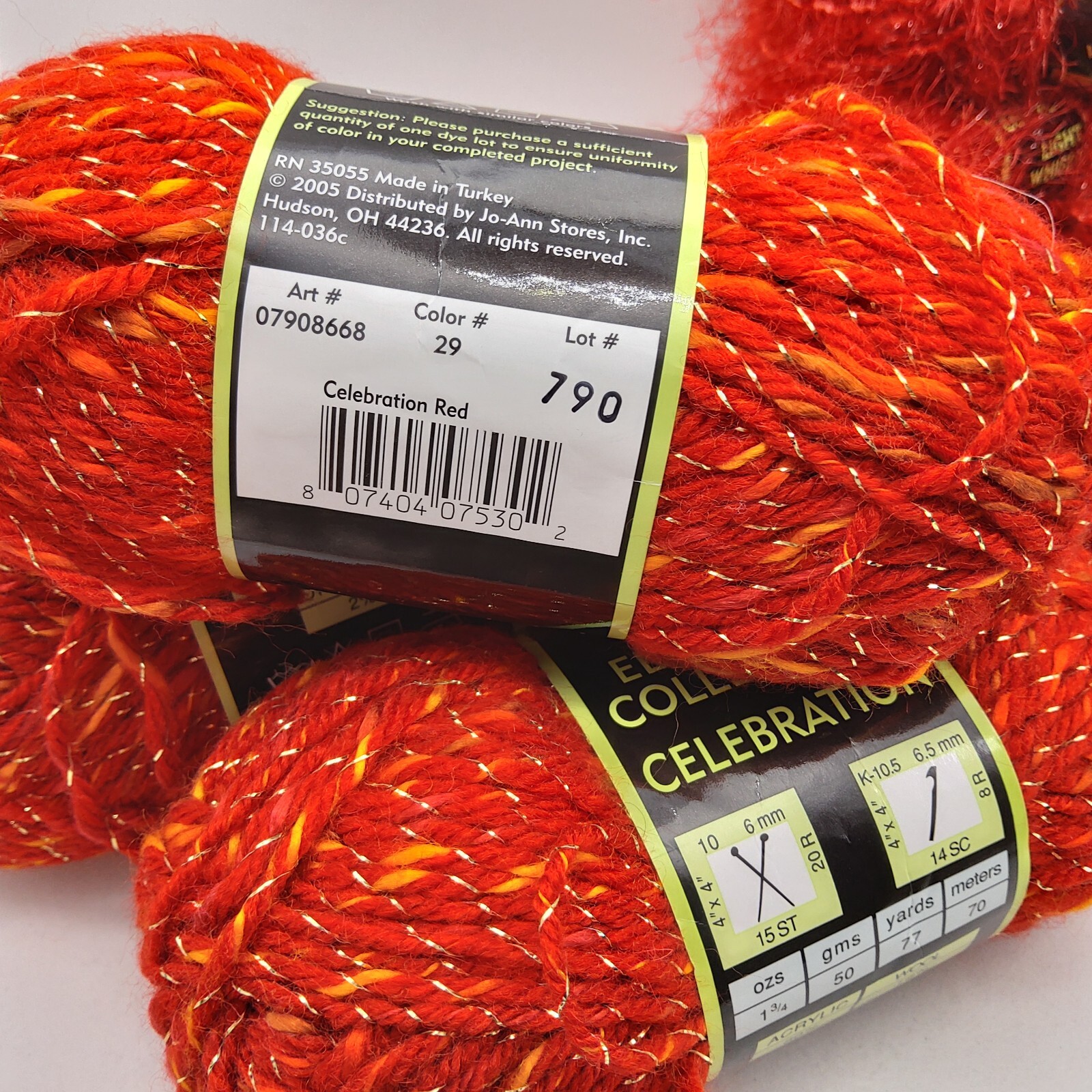 Novelty Yarn Lot Reds Sensations Variety Simple Elegance MODADEA