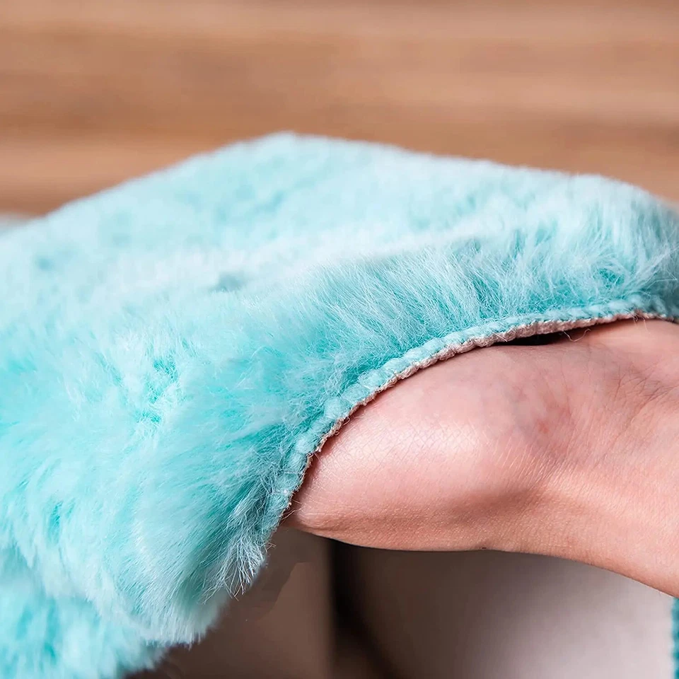 Soft Faux Fur Carpets Fluffy Area Rugs for Living Room Bedroom Bedside Mats - Image 2 of 4
