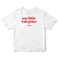 Personalised Our Little Valentine T Shirt LIttle Valentines Day Baby Babies F...