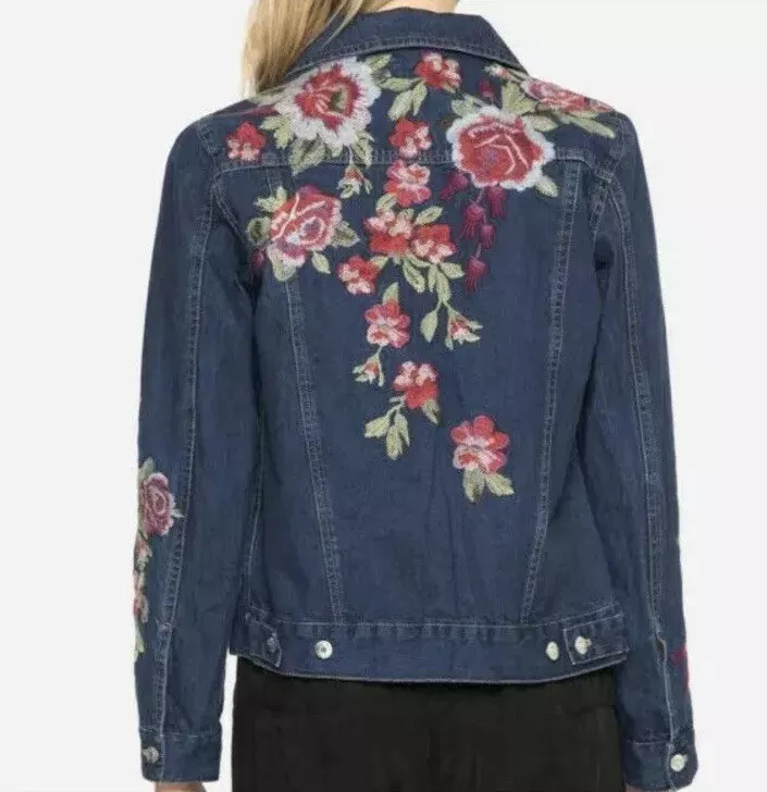 Johnny was embroidered denim jacket sale