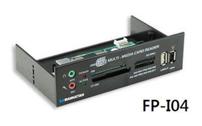 52-in-1 Mutli-Card Reader w/ Built-in Multimedia 5.25'' Bay Mount Panel, Black