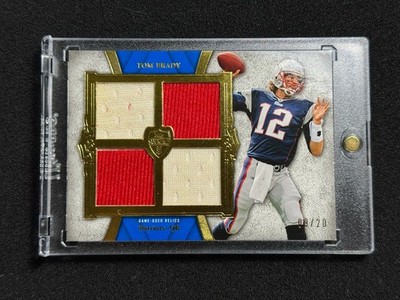 2011 Topps Supreme Tom Brady #/20 Quad Jersey Relic Patches Gold Foil SVQR-TB2