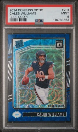 2024 Panini Donruss Caleb Williams Optic Preview Blue Scope Prizm RC PSA 9