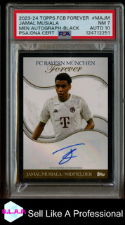 JAMAL MUSIALA TOPPS 2024 FCB FOREVER AUTOGRAPHED CARD 04/10 PSA 10