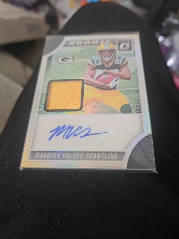 MARQUEZ VALDES SCANTLING 2018 DONRUSS OPTIC RPA ROOKIE PATCH AUTO RC #/35 PRIZM - Image 2 of 3