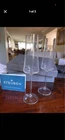 Steuben Clear Crystal Stemmed Champagne Flute Glasses Set of 2, Service for 2