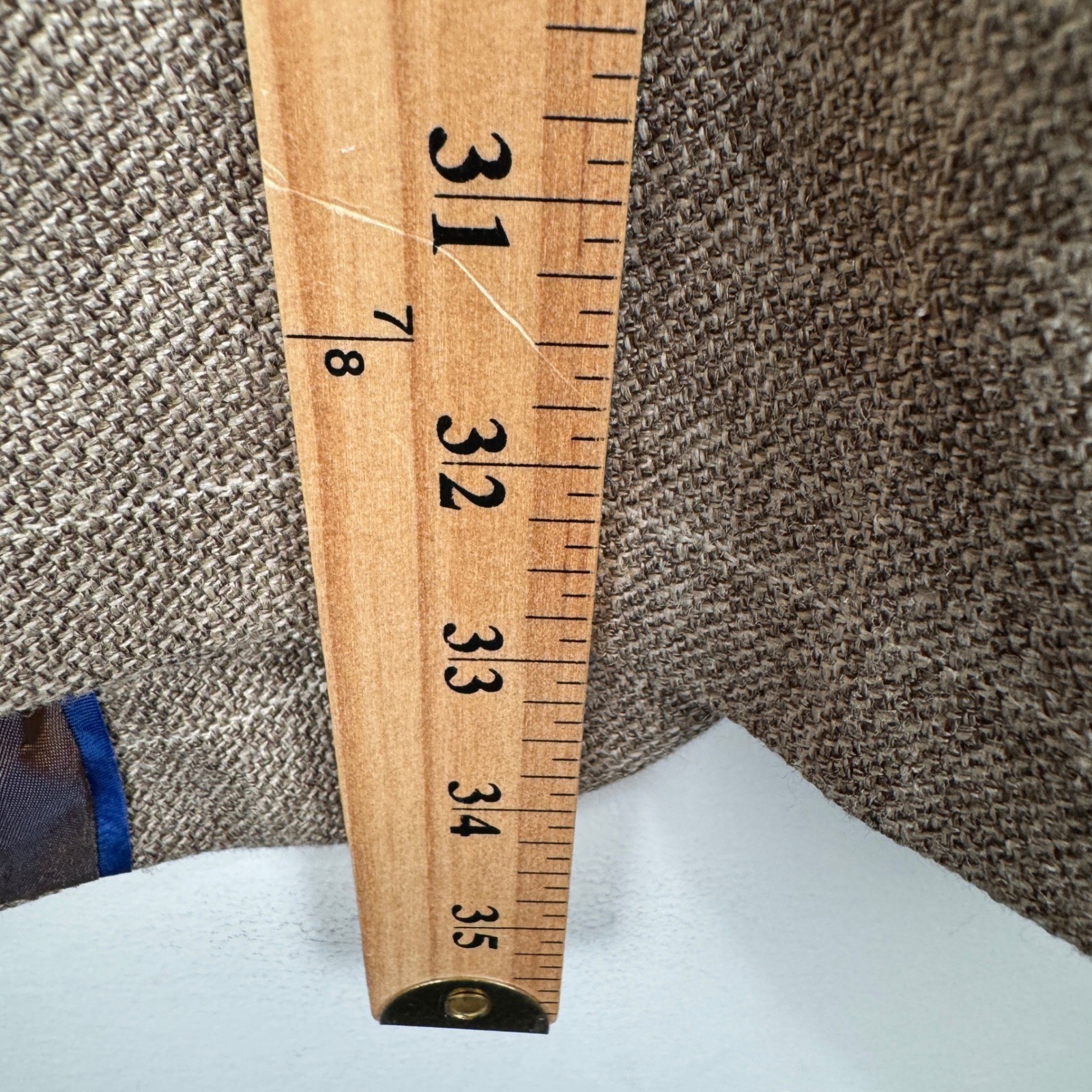 Stile Bespoke Blazer Sport Coat Men 46L Beige Plaid 2 Button Italian Wool Jacket