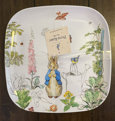 Peter Rabbit Beatrice Potter Garden Square Melamine Plates Set Of 4 - 10''  NEW