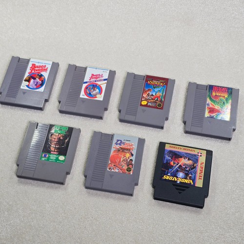 Lot Of 7 Nes Games: Dragon Warrior Tecmo Bowl Karnov Vindicators - Picture 6 of 10