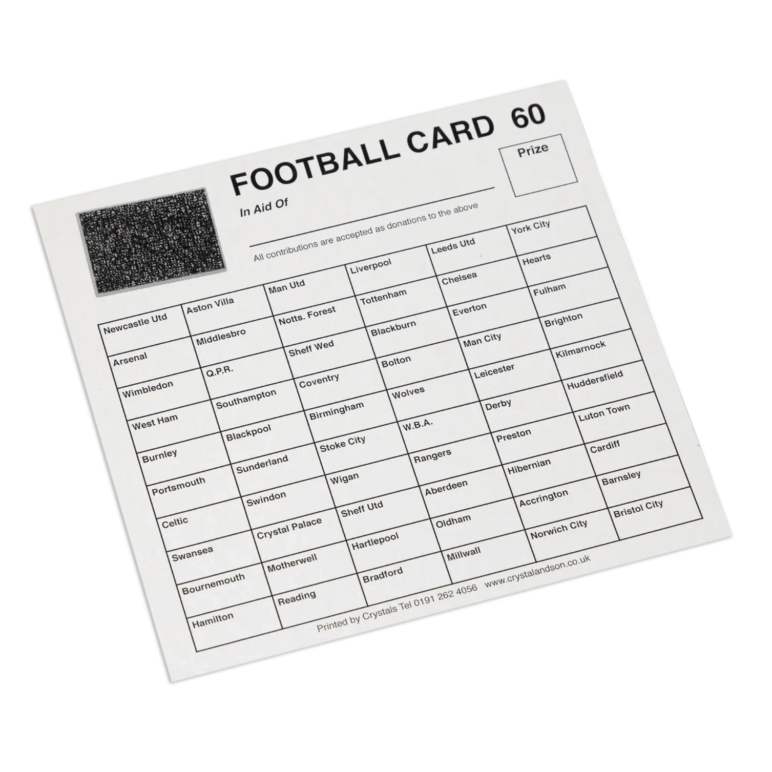 FOOTBALL SCRATCH CARDS 60 TEAMS PACK OF 100 FUNDRAISING SCRATCH CARDS CHARITY