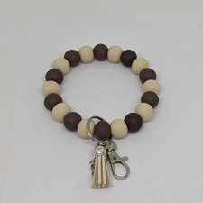 Wristlet  Keychain - Brown  Beige