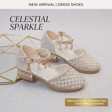 Girls Glitter Rhinestone Dress Shoes Kids Wedding Party High Heel Princess Shoes
