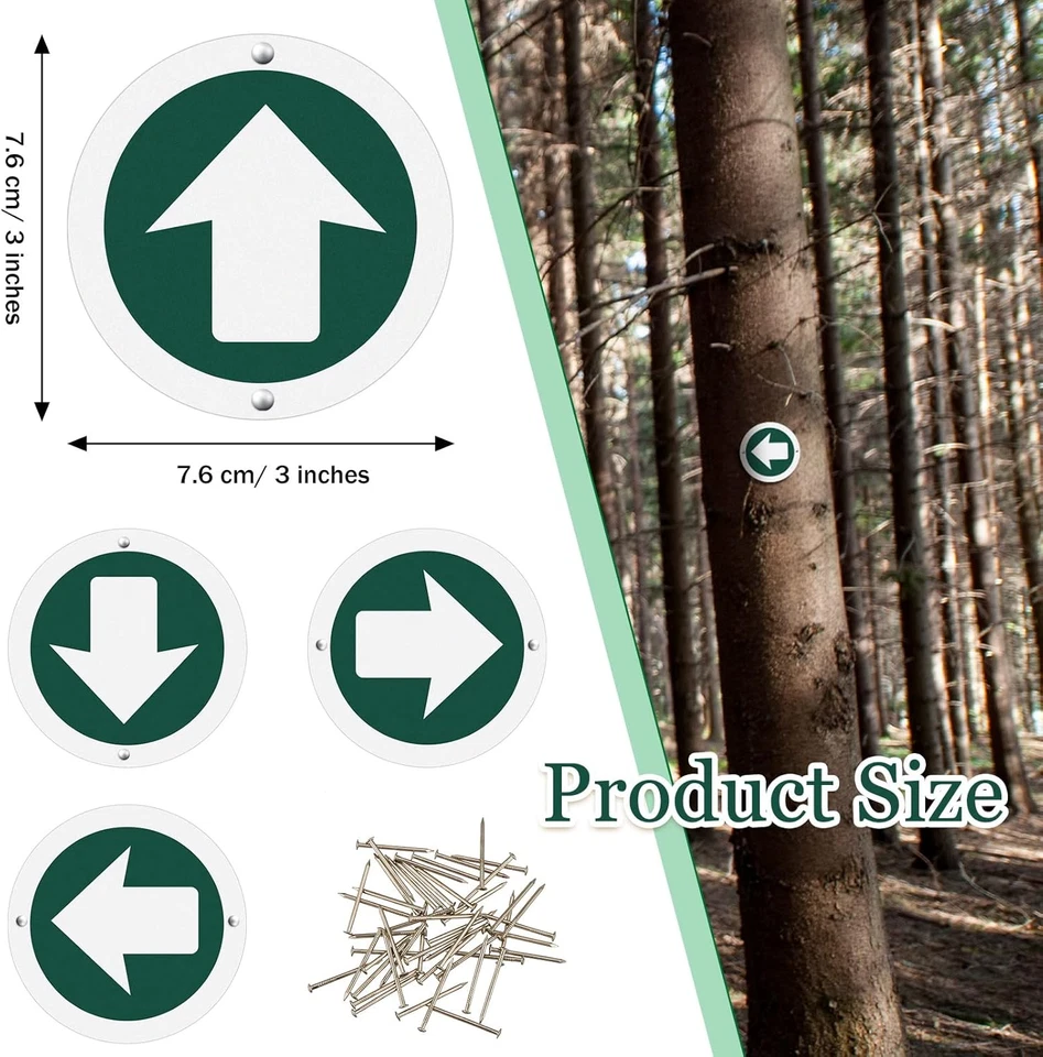 24 Pieces Bright Reflective Trail Markers round Bin Marker with Tacks - Image 2 of 4