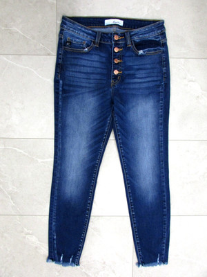 KanCan Jeans Size 9/28 Skinny Ankle Button Fly Mid Rise Frayed Hems