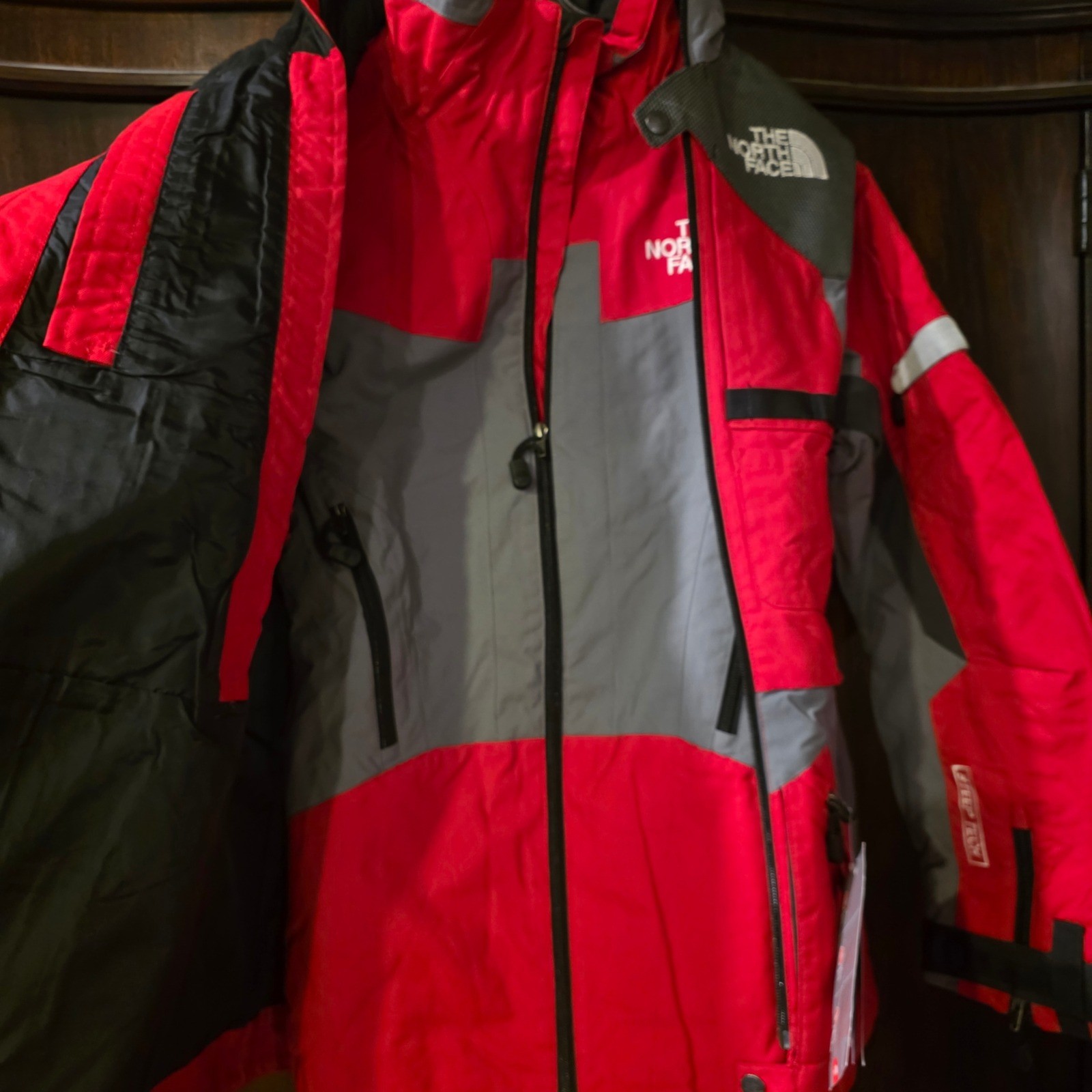 The North Face Steep Tech Jacket Red Grey Technical Ski Coat Mens Medium NWT image 7