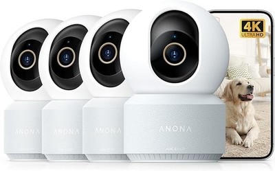 Anona Pano 4K UHD Indoor Camera,Person/Pet/Baby Detection,360°Pan,2-Way talk,App