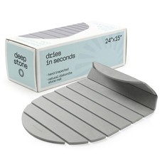 Foldable Stone Bath Mat Large Diatomaceous Earth Mat, Quick Dry with Non-Sl...