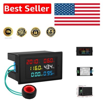 Digital Power Factor Meter and Energy Monitor 80-300V 100A for Reliable Readings