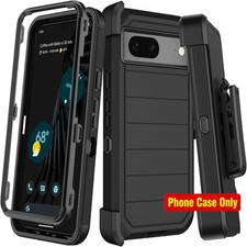 Heavy Duty Shockproof Case for Google Pixel 7, Black, with Belt Clip Kickstand