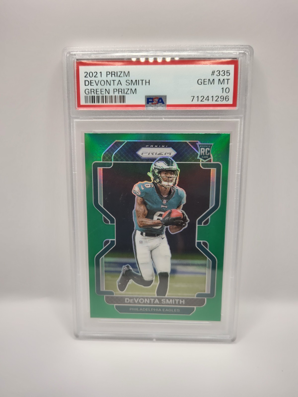 2021 Panini Prizm - Rookie Devonta Smith #335 Green Prizm (RC) PSA 10