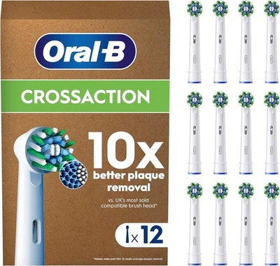 12x Oral-B Pro Cross Action Original Electric Toothbrush Head, X-Shape / Angled
