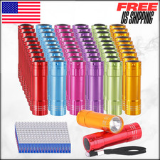 Mini Aluminum LED Bulk Flashlights For Party Favor Emergency With Batteries 60PK