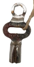 Vintage Chicago Skate Co Wrench Key- Roller Skating Silver Tone 2.5"