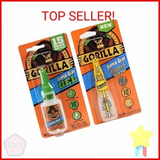 Gorilla Super Glue Gel 15g and Super Glue Brush  Nozzle 10g - Combo