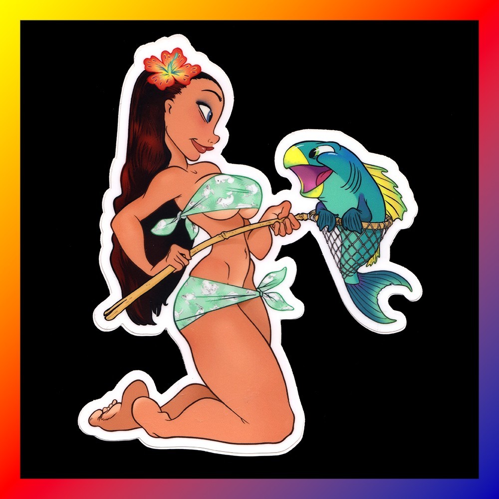 CHRIS SANDERS Hawaiian Girl VINYL STICKER Creator LILO & STITCH Fish SDCC New