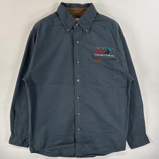 Carhartt Men  s Navy Long Sleeve Cotton Work Shirt Size S Used